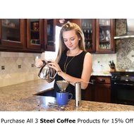Steel Coffee Pour Over Kettle for Coffee and Tea Premium 18/10 304 Stainless Coffee Maker for Camping Stove Top... N5