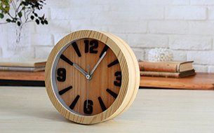 Modern 3d Maple Yellow Wood Clock Dual Bamboo Clock Vintage Alarm Clock Clock Show Time N4