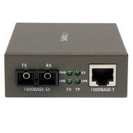 StarTech.com 1000 Mbps Gigabit Ethernet Multi Mode Fiber Media Converter with SC 550m (ET91000SC2) N19