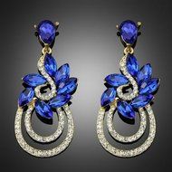BLue Crystal Glass Rhinestone Women Fashion Chandelier Wedding Party Earring Bc N3