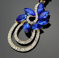 BLue Crystal Glass Rhinestone Women Fashion Chandelier Wedding Party Earring Bc N4