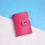 AutumnFall Fashion Leather Credit Card Holder Case Card Holder Wallet Business Card (Hot Pink) N16