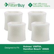 4 - HWF64 Holmes, Sunbeam &amp; Bionaire Humidifier Wick Filters. Fit units requiring filter "B". Designed by FilterBuy...