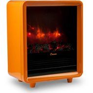 Orange Metal Crane Mini Fireplace Heater