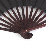Men's Spun Silk Blank Hand Fan Calligraphy Writing Dancing Folding Fan Fancy Dress Accessory Black N5