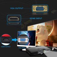 Valinks HDMI Male to VGA Male D-SUB 15 Pin M/M Connector Cable, 6 Feet, Black N6