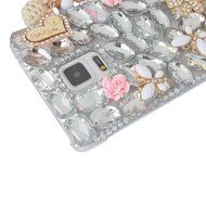 Spritech(TM) Bling Phone Case For Samsung Galaxy Note Edge,3D Handmade Silver Crystal White Flower Butterfly Accessary... N7