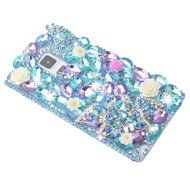 Spritech(TM) Bling Phone Case For Samsung Galaxy Note Edge,3D Handmade Silver Crystal White Flower Butterfly Accessary... N8