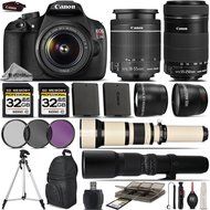 Canon EOS Rebel T5 DSLR Camera + Canon 18-55mm IS Lens + Canon 55-250mm IS STM Lens + 650-1300mm Zoom Lens + 500mm...