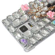 Spritech(TM) Bling Phone Case For Samsung Galaxy Note Edge,3D Handmade Silver Crystal White Flower Butterfly Accessary... N9