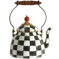 MacKenzie-Childs Courtly Check Enamel Tea Kettle 2 Quart N3