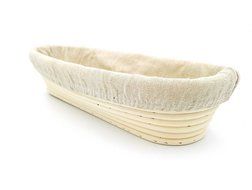 Boseen Oval Shaped Banneton Bread Dough Proofing Rising Rattan Basket &amp; Liner Combo( 12 inches) N16