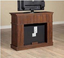 Electric Fireplace Media Entertainment Center with Side Storage Compartments N6
