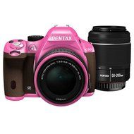 Pentax K-50 16MP Digital SLR DAL18-55mmWR, DAL50-200mmWR WZOOM KIT PINK/BROWN 012