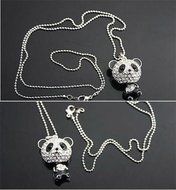 Fashion Women's Delicat Necklace Cute Rhinestone Panda Pendant Necklace Jewelry N5