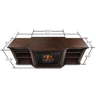 75.5-inch Programmable Thermostat, Entertainment Center Electric Fireplace, Chestnut Oak N3