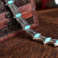 Vintage Bohemian Turquoise Bead Silver Collar Choker Necklace Ethnic Jewelry New N7