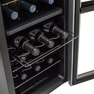 Koldfront 18 Bottle Dual Zone Thermoelectric Wine Cooler - Silver/Black N7
