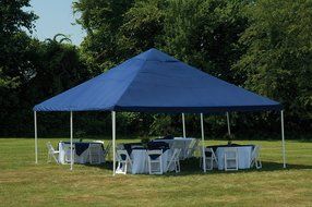 ShelterLogic 20 x 20- Feet Canopy 2- Inch 8-Leg Frame, Blue Cover