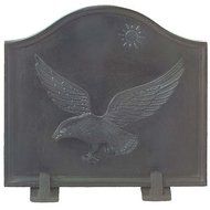 Black Cast Iron Eagle Fireback - 20 x 17 inch