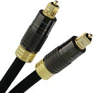 Black Squid TOSLINK Braided Fiber Optic JIS F05 Male to Male Audio Cable (6 Feet)