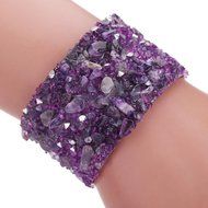 AutumnFall&reg; Women Bohemian Crystal Magnetic Clasp Bracelets Wrist Chains (Purple) N3
