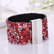 AutumnFall&reg; Women Bohemian Crystal Magnetic Clasp Bracelets Wrist Chains (Purple) N4
