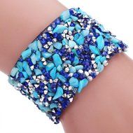 AutumnFall&reg; Women Bohemian Crystal Magnetic Clasp Bracelets Wrist Chains (Purple) N5