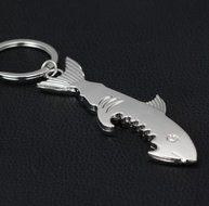 Vintage Shark Bottle Opener Silver Solid Metal Marine Biologist Surfer Men Gift