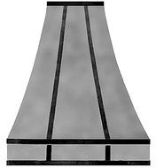 Custom Zinc Stove Hood Wall Mount (natural smooth, 30")