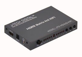 J-Tech Digital JTD-HD4X2-HIFI HDMI 4x2 Matrix Version 1.3 Certified for Full HD 1080p and Support 3D N12