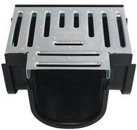 Regular Black Polymer Tee Piece with Pressed Galvanized Steel Grate