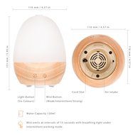 Tomons Wooden Design Essential Oil Diffuser, Ultrasound Air Humidifier with Integrated LED Lighting (6 Colors)... N2