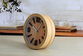 Modern 3d Maple Yellow Wood Clock Dual Bamboo Clock Vintage Alarm Clock Clock Show Time N5