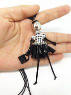 QTMY Cute Tassel Hsequins Long Necklace Jewelry Choker Collar Pendant Charm