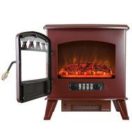 Golden Vantage 20" 1500W Adjustable 5200 BTU Freestanding 2-Setting Portable Tempered Glass Electric Fireplace... N2