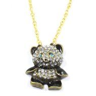Fashion Vintage Rhinestone Women Girl Panda Sweater Necklace Pendant Chain Gift N3