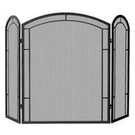 UniFlame Black Wrought Iron 3-Panel Fireplace Screen
