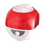 HealthSmart Bubble Mist Cool Mist Ultrasonic Humidifier, Whisper Quiet, Filter Free, Red and White N3