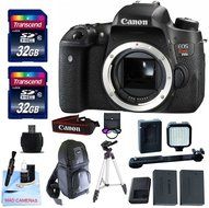 Canon EOS T6s Body Only + 2 32GB Transcend SD Memory Cards + LED Video Light + Spare LP E17 Battery + DSLR Sling...