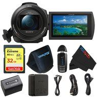 Sony FDRAX53/B FDR-AX53/B FDR AX53 4K HD Video Recording Camcorder (Black) Sandisk 4K 64GB Memory Package N4
