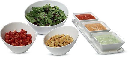 Carlisle 5554437 Balsam Melamine Angled Salad Bowl, 26 fl. oz., Bavarian Cream (Case of 6) N6