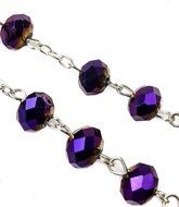 Unique Deep Purple Beads Rosary Catholic Necklace Holy Soil &amp; Crucifix Jerusalem N4