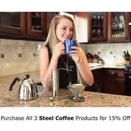 Steel Coffee Pour Over Kettle for Coffee and Tea Premium 18/10 304 Stainless Coffee Maker for Camping Stove Top... N8