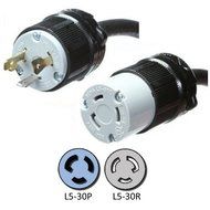 NEMA L5-30 Extension Power Cord - 25 Foot, 30A/125V, 10/3 SJOOW, UL Listed - Iron Box Part # IBX-5801-25