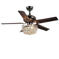 Angel 3-light, Glamorous Crystals And Sleek Brown, 5-blade 43-inch Bronze Chandelier Ceiling Fan