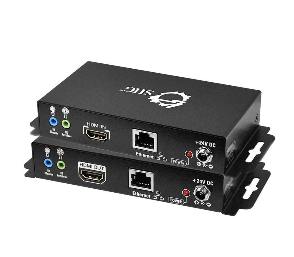 SIIG Long Range (100m) HDMI Extender over Single Cat5/6 with HDBaseT, 4K x 2K, 3D, IR/RS-232, and Ethernet N3