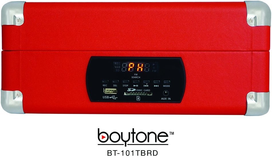 Boytone BT-101TBWT 5 in 1 Briefcase Record Player AC-DC Built in Rechargeable Battery, With 2 Stereo Speakers... N10