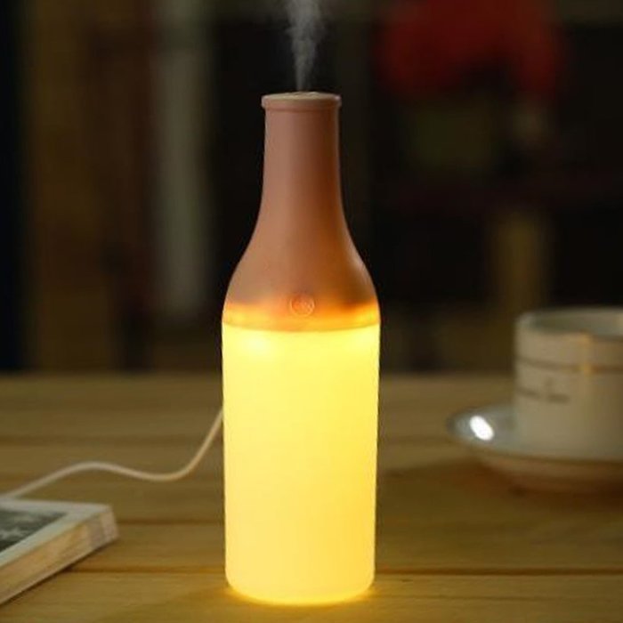 Happy Hours - Cool Bottle USB Air Humidifier with Led Night Lights Function / Aromatherapy Essential Oil Diffuser... N6
