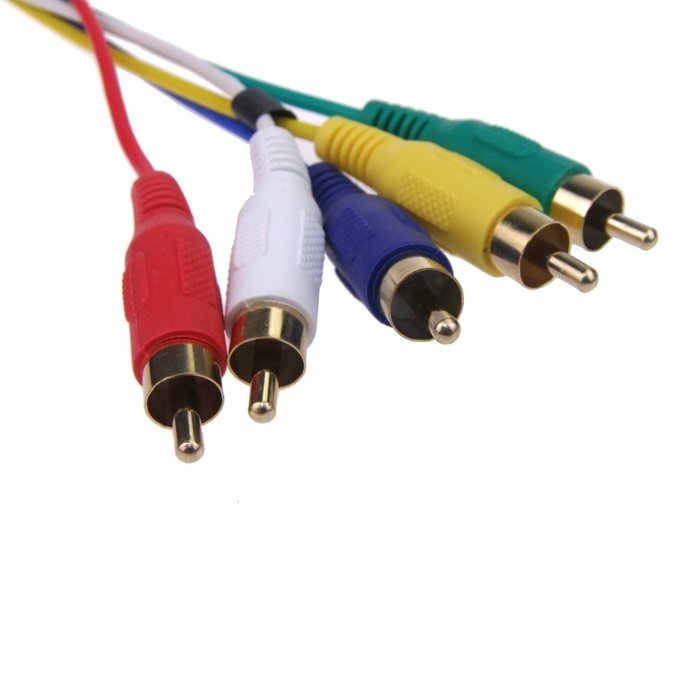 Gloriest HDMI to 5 RCA AV Audio Video Component Cable Wire 1.5m 5Ft M/M Gold，RGB Component video and most LCD... N2
